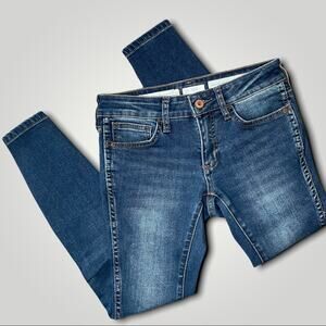 PILCRO AND THE LETTERPRESS ANTHRO LOW RISE SKINNY ANKLE SPLIT JEANS SIZE 25